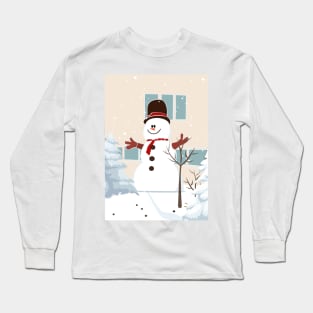 Cute Snowman Long Sleeve T-Shirt